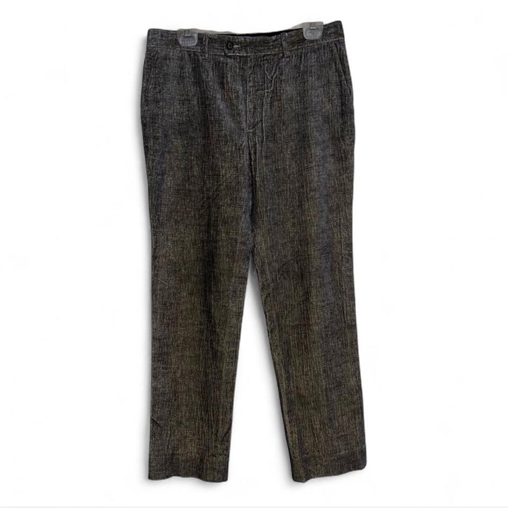 John Varvatos gray-tan velvet pants